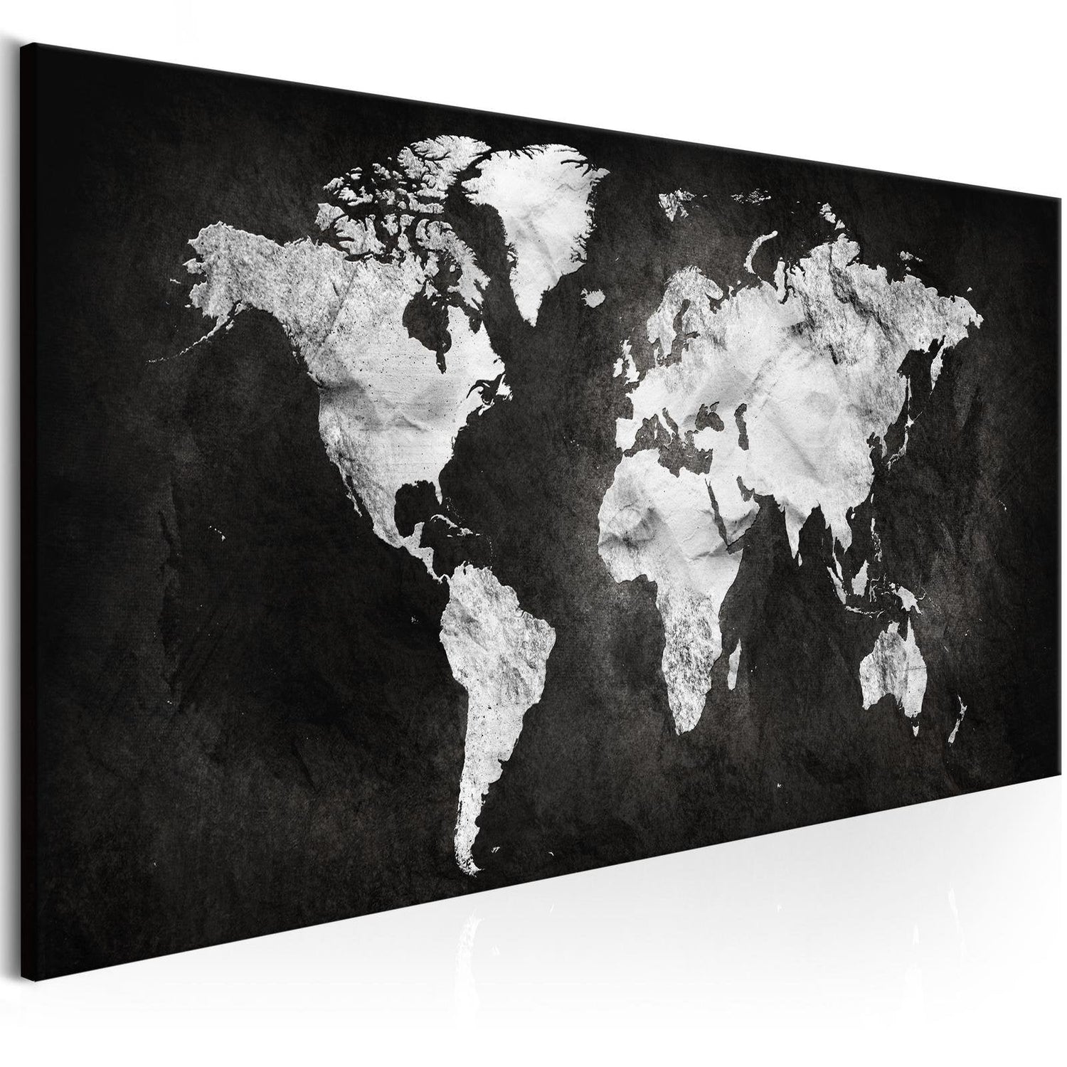 Stretched Canvas World Map Art - Two-Coloured World-Tiptophomedecor