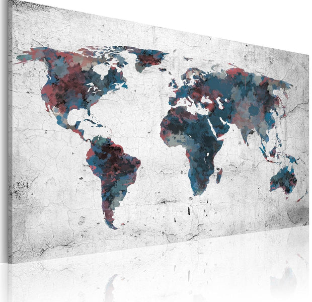 Stretched Canvas World Map Art - Undiscovered Continents-Tiptophomedecor
