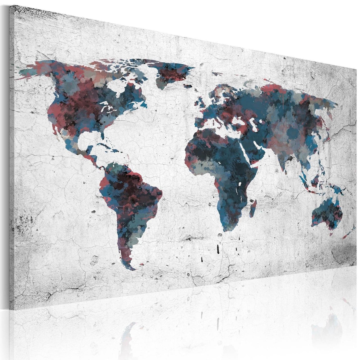 Stretched Canvas World Map Art - Undiscovered Continents-Tiptophomedecor