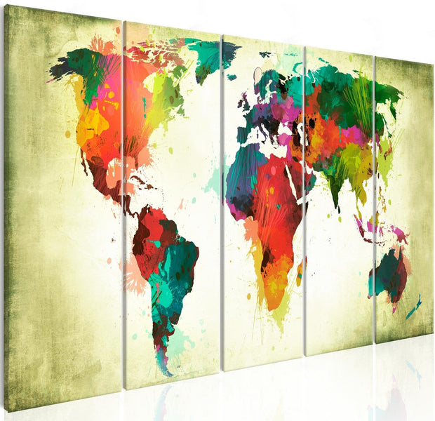 Stretched Canvas World Map Art - Unusual World Map-Tiptophomedecor