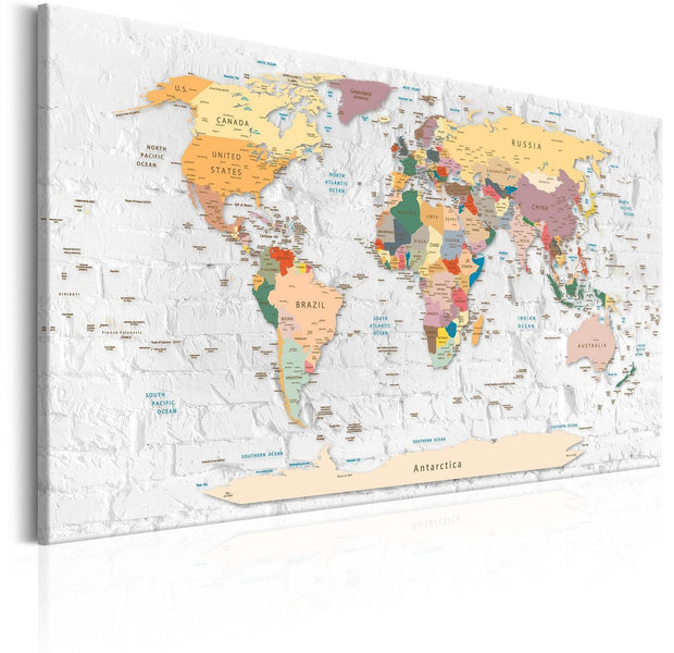 Stretched Canvas World Map Art - Walls Of The World-Tiptophomedecor