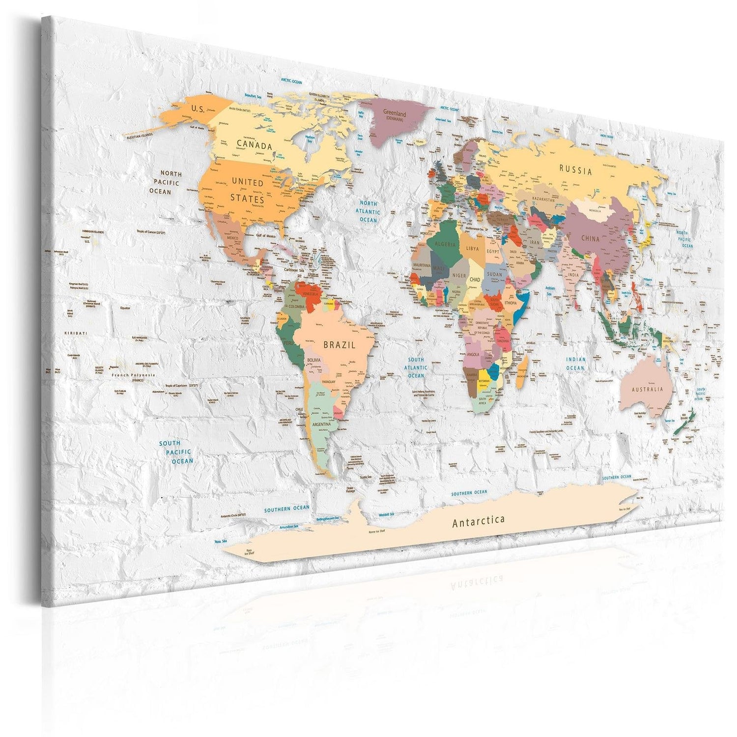 Stretched Canvas World Map Art - Walls Of The World-Tiptophomedecor