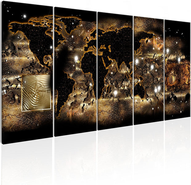 Stretched Canvas World Map Art - World At Night-Tiptophomedecor