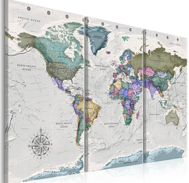 Stretched Canvas World Map Art - World Destinations-Tiptophomedecor