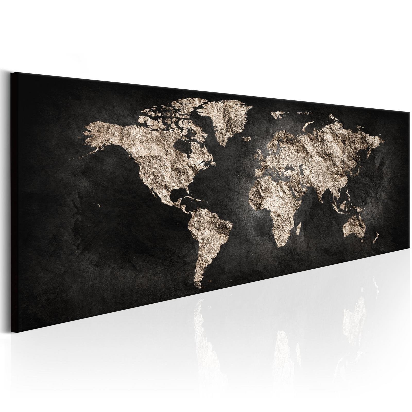 Stretched Canvas World Map Art - World Full Of Secrets-Tiptophomedecor