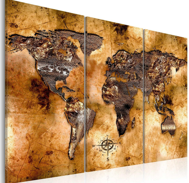 Stretched Canvas World Map Art - World In Opalescent Shades-Tiptophomedecor