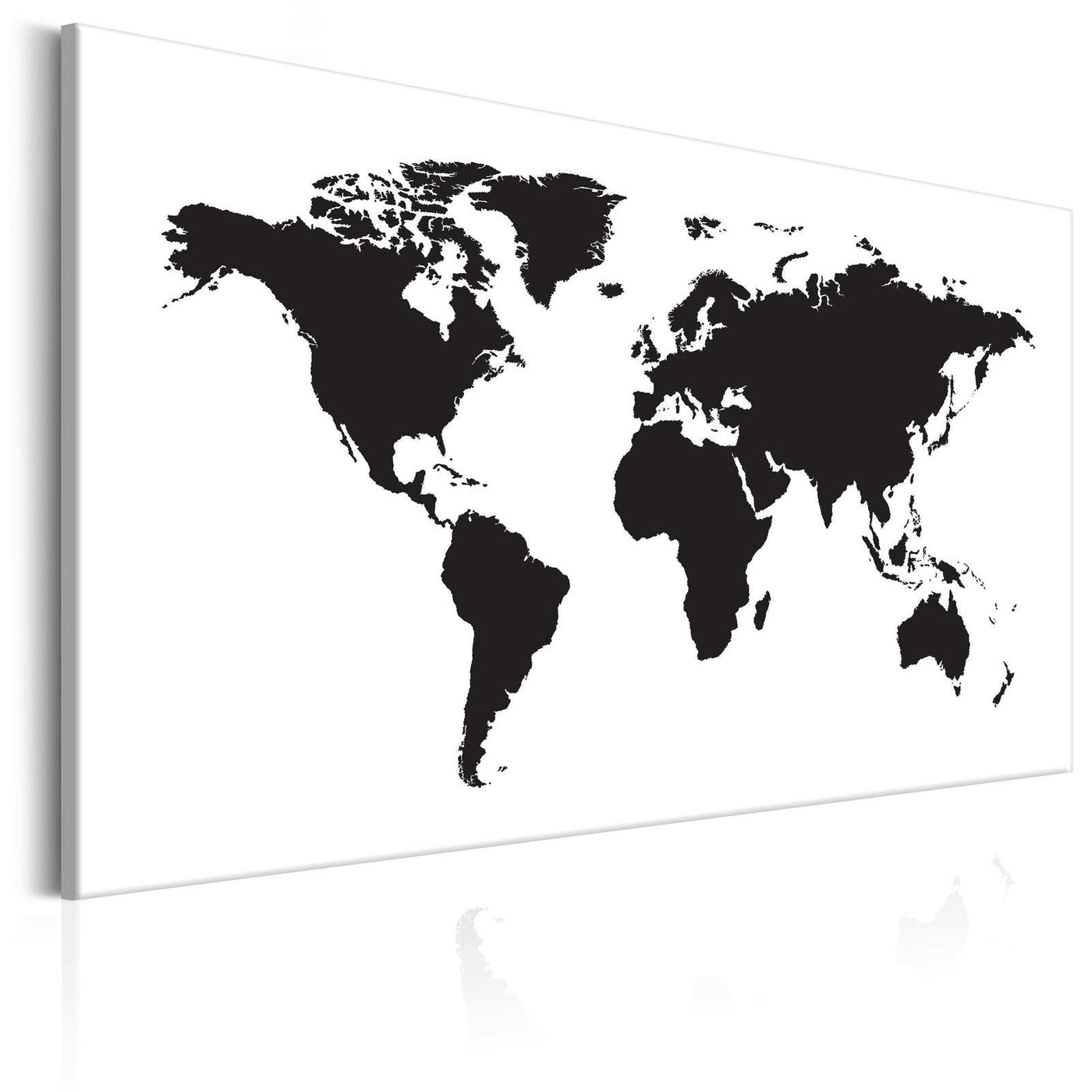 Stretched Canvas World Map Art - World Map: Black & White Elegance-Tiptophomedecor