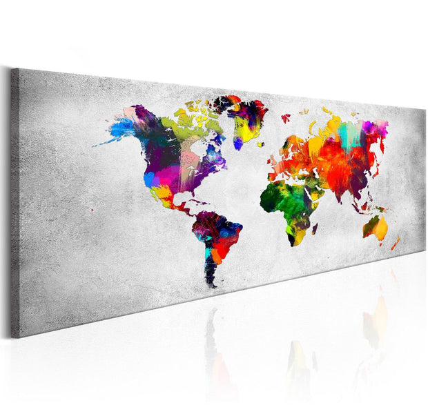 Stretched Canvas World Map Art - World Map: Coloured Revolution-Tiptophomedecor