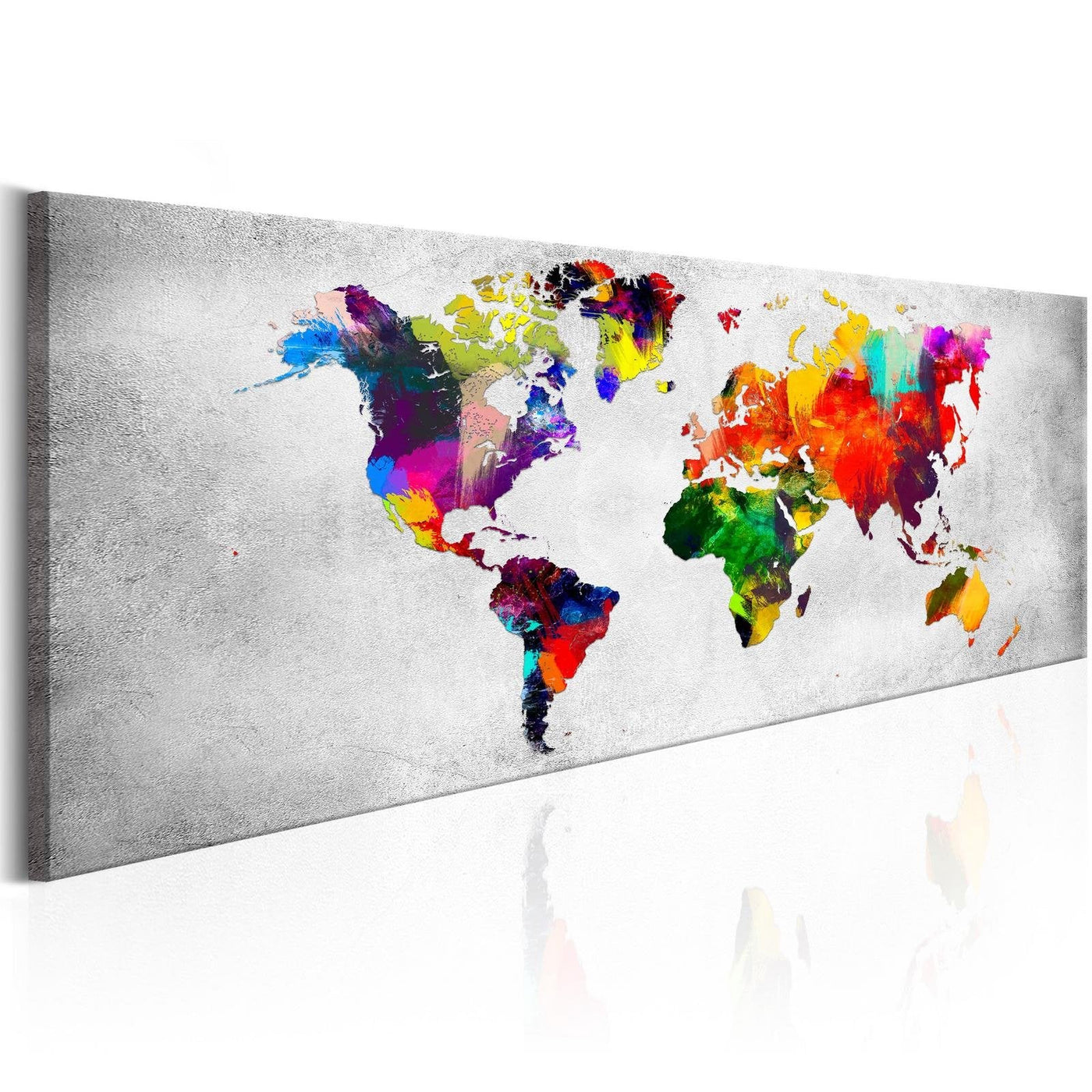 Stretched Canvas World Map Art - World Map: Coloured Revolution-Tiptophomedecor
