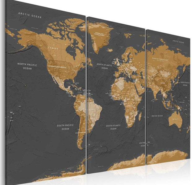 Stretched Canvas World Map Art - World Map: Modern Aesthetics-Tiptophomedecor