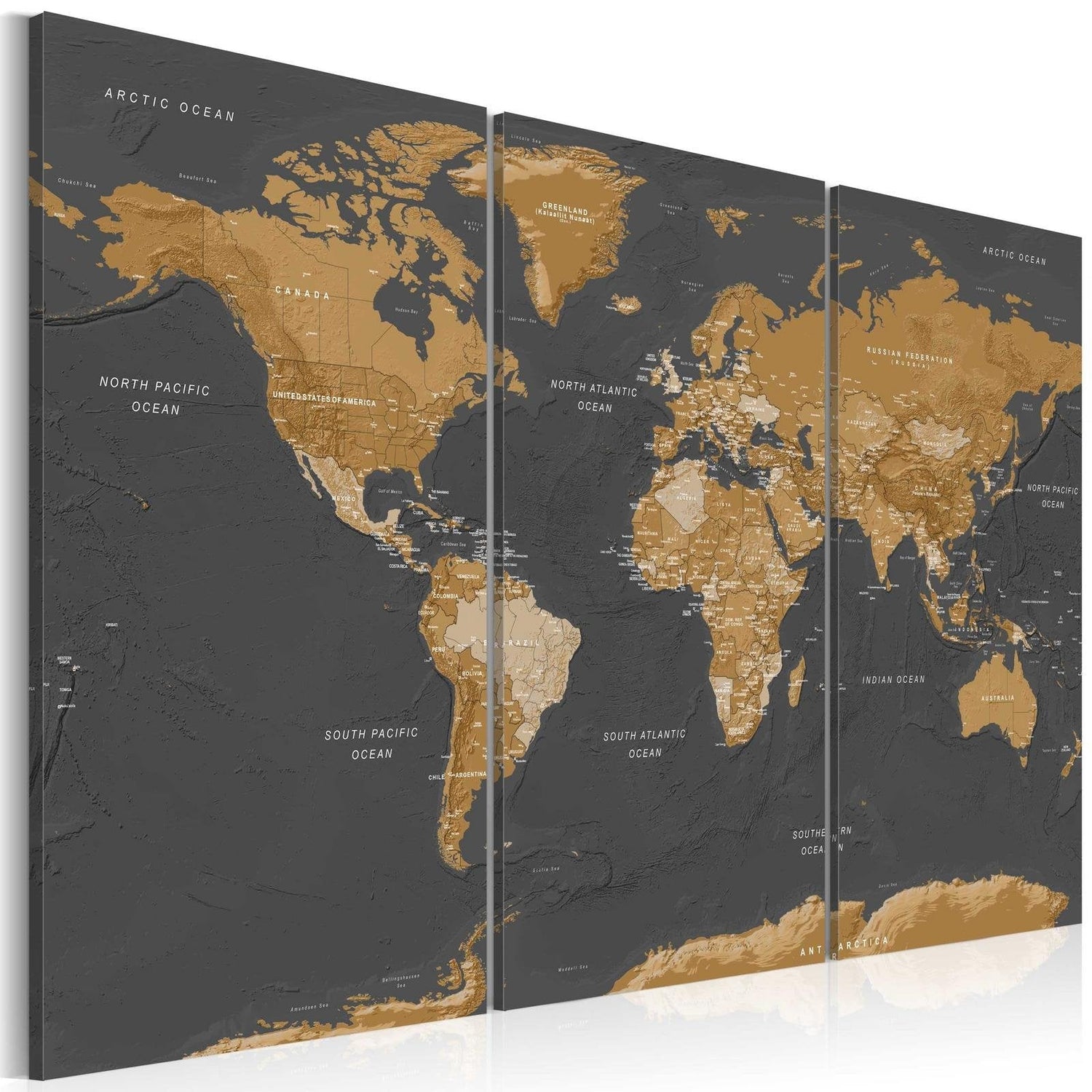 Stretched Canvas World Map Art - World Map: Modern Aesthetics-Tiptophomedecor