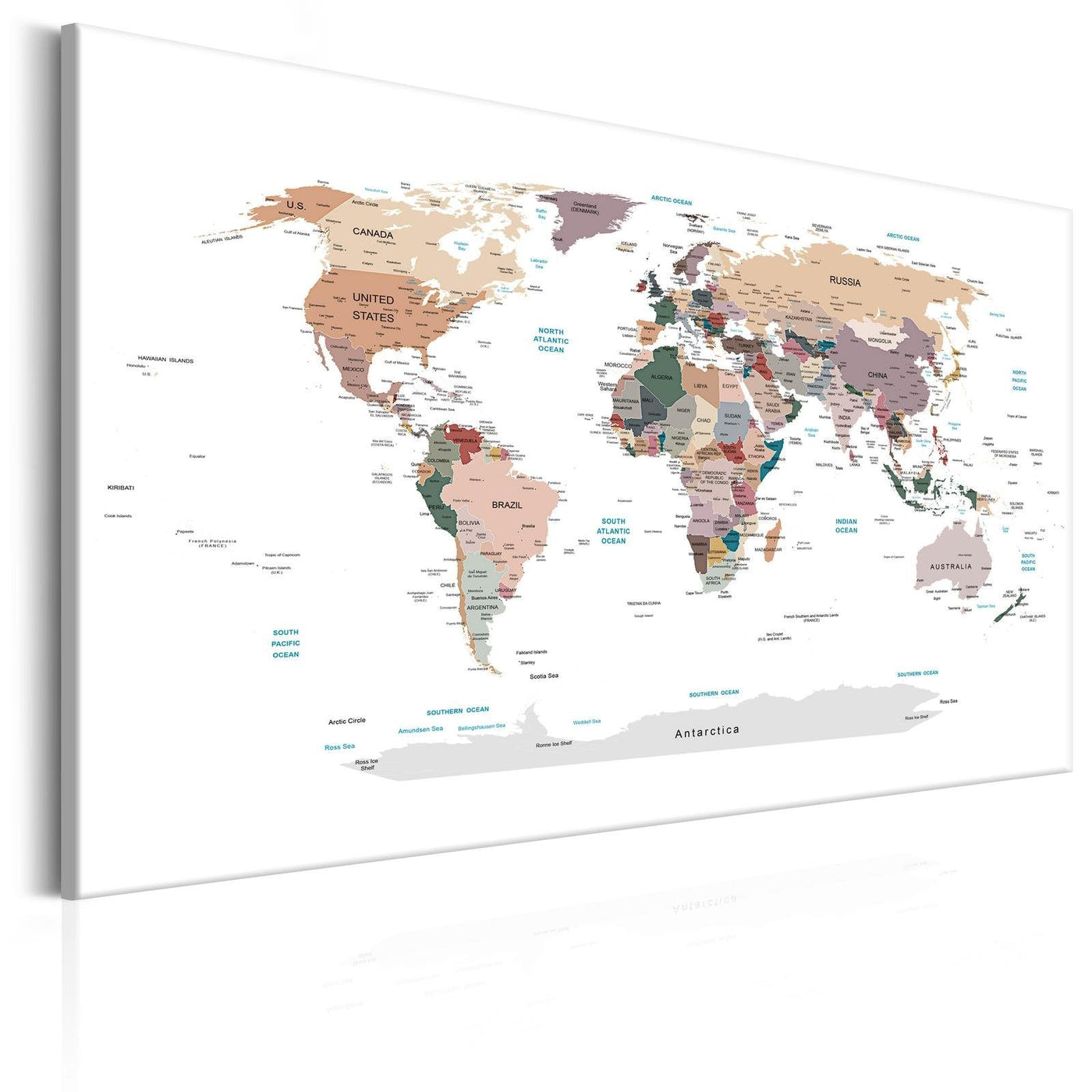 Stretched Canvas World Map Art - World Map: Where Today?-Tiptophomedecor