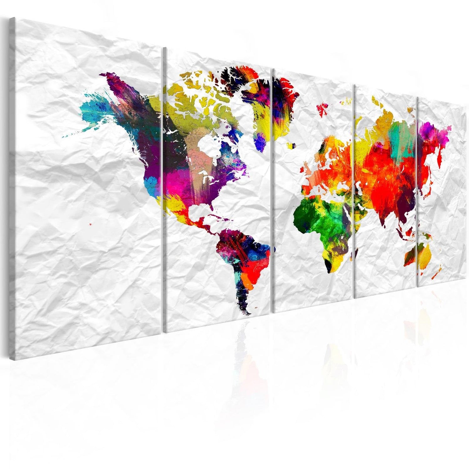 Stretched Canvas World Map Art - World On Paper-Tiptophomedecor