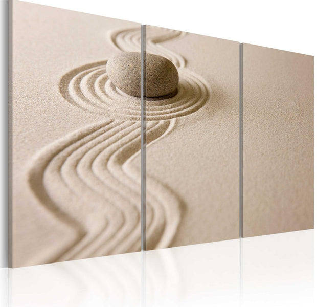 Stretched Canvas Zen Art - A Stone In A Desert-Tiptophomedecor