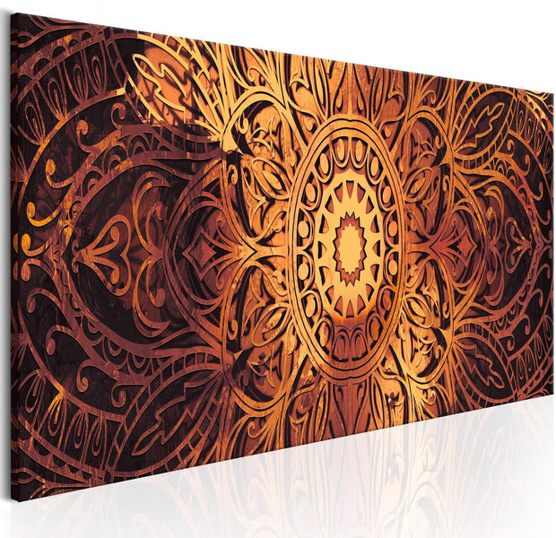 Stretched Canvas Zen Art - Amber Mandala-Tiptophomedecor