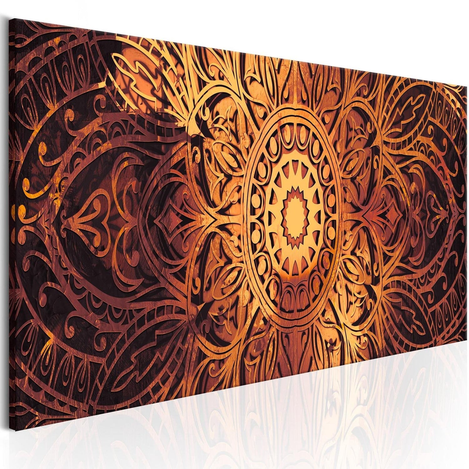 Stretched Canvas Zen Art - Amber Mandala-Tiptophomedecor