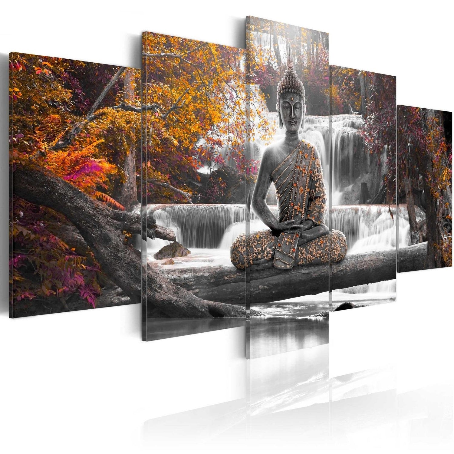 Stretched Canvas Zen Art - Autumn Buddha-Tiptophomedecor
