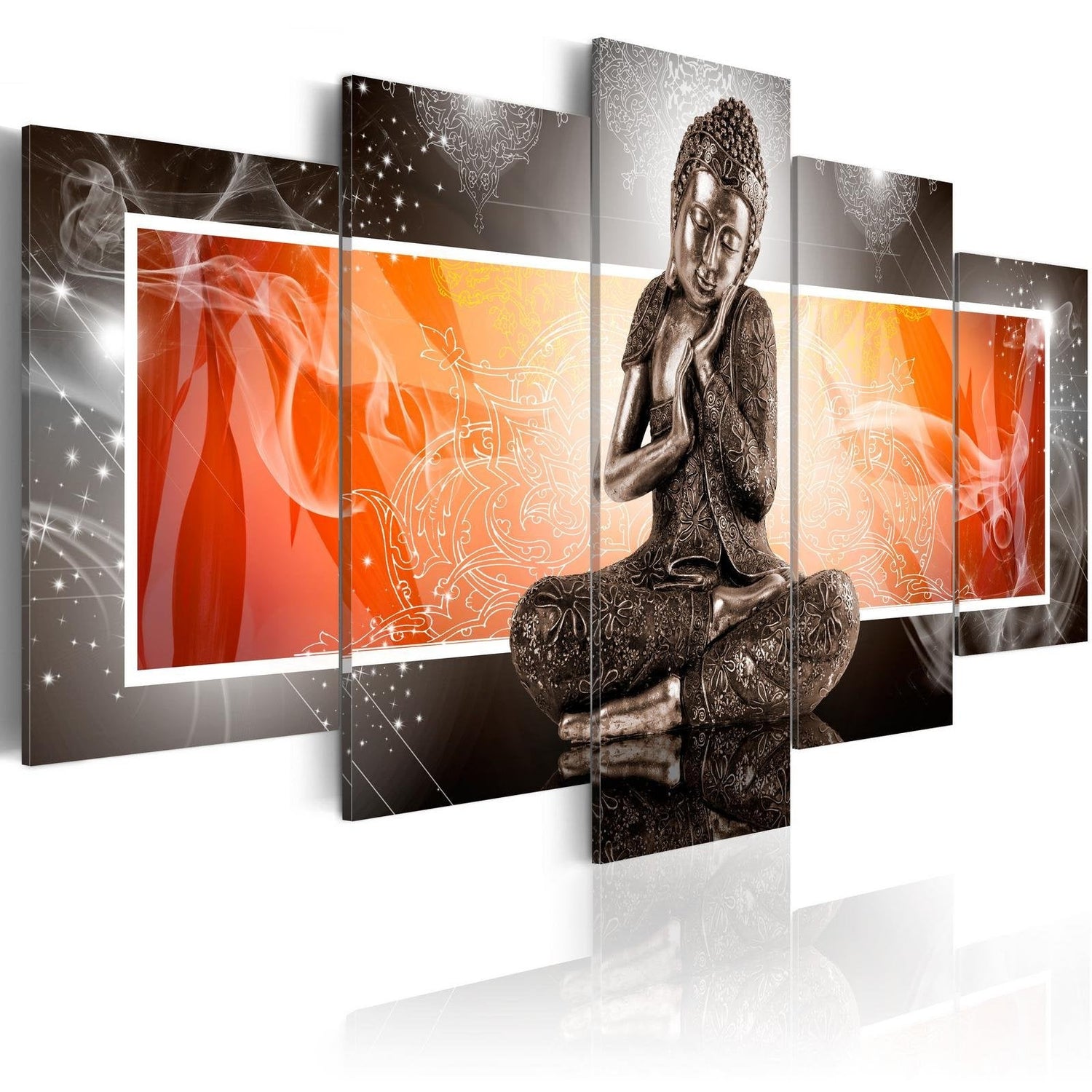 Stretched Canvas Zen Art - Buddha And Ornaments-Tiptophomedecor