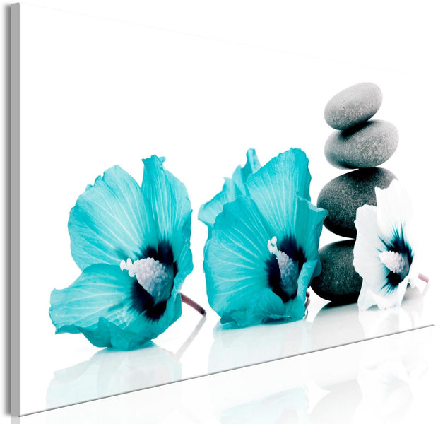 Stretched Canvas Zen Art - Calm Mallow Narrow Turquoise-Tiptophomedecor