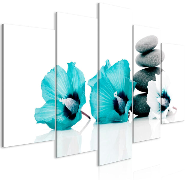 Stretched Canvas Zen Art - Calm Mallow Turquoise 3 Piece-Tiptophomedecor