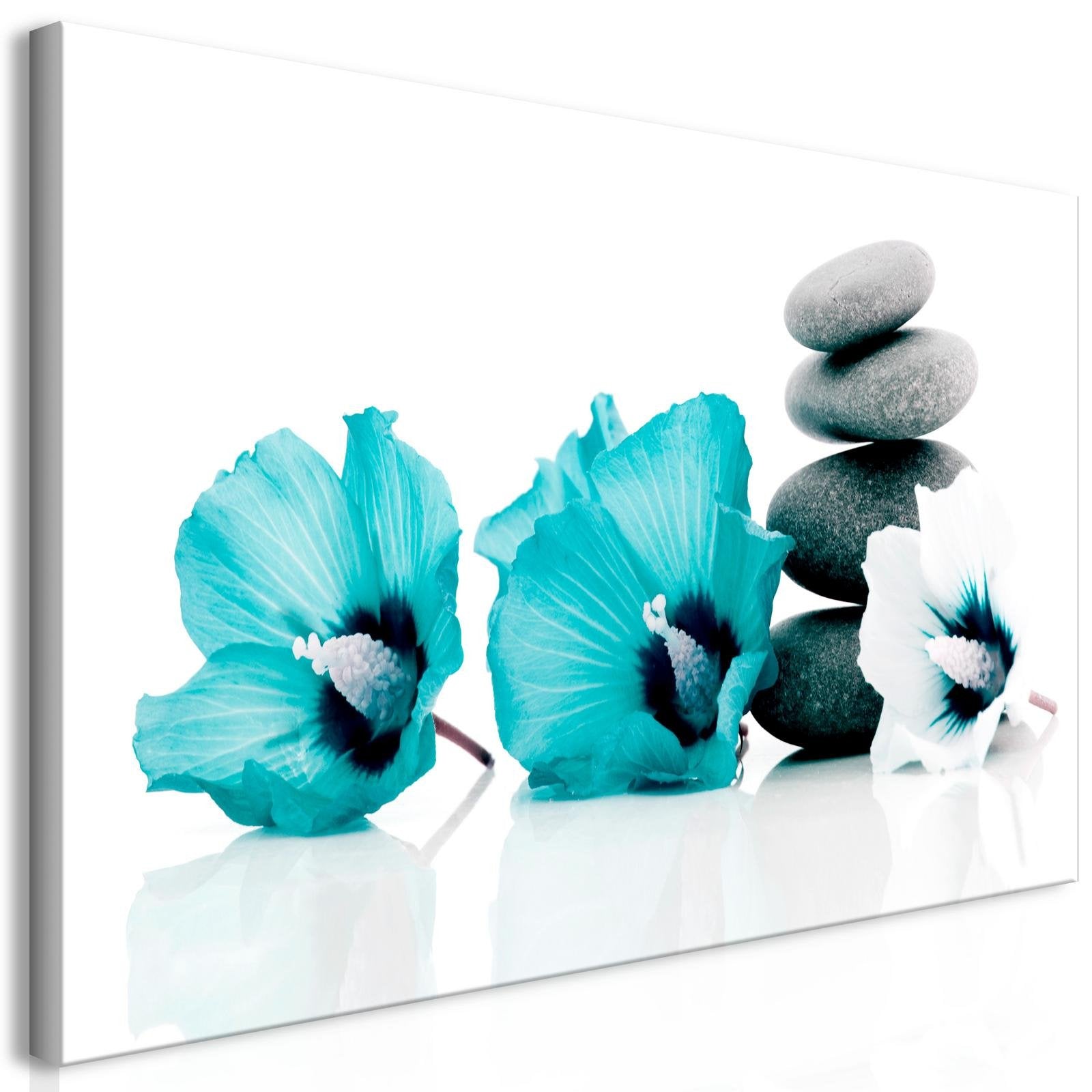 Stretched Canvas Zen Art - Calm Mallow Turquoise-Tiptophomedecor