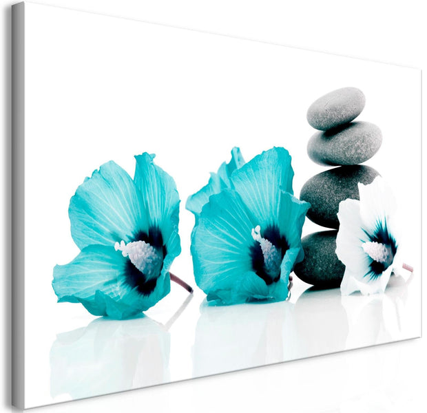 Stretched Canvas Zen Art - Calm Mallow Turquoise-Tiptophomedecor