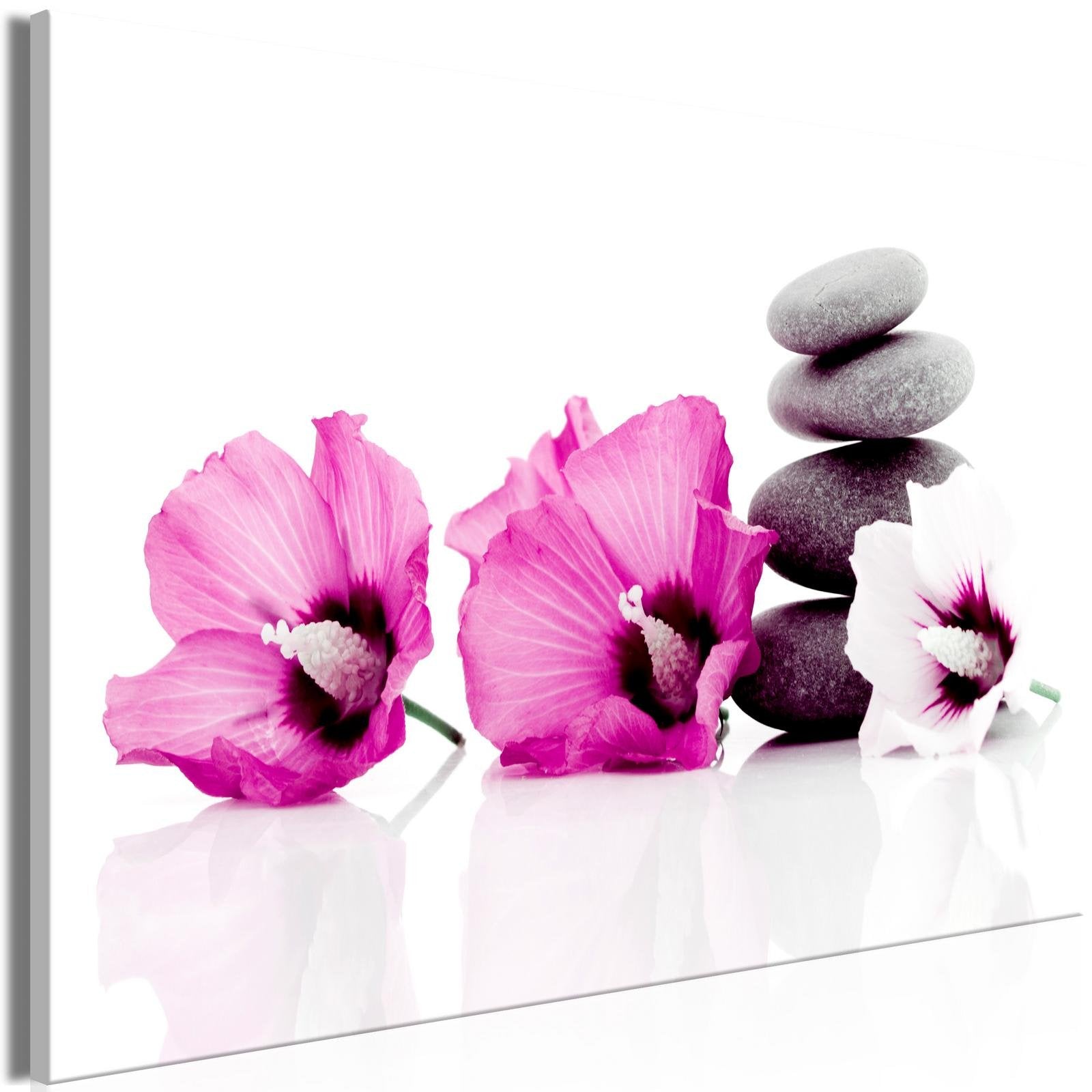 Stretched Canvas Zen Art - Calm Mallow Wide Pink-Tiptophomedecor