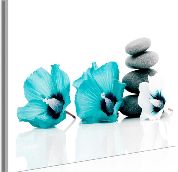 Stretched Canvas Zen Art - Calm Mallow Wide Turquoise-Tiptophomedecor
