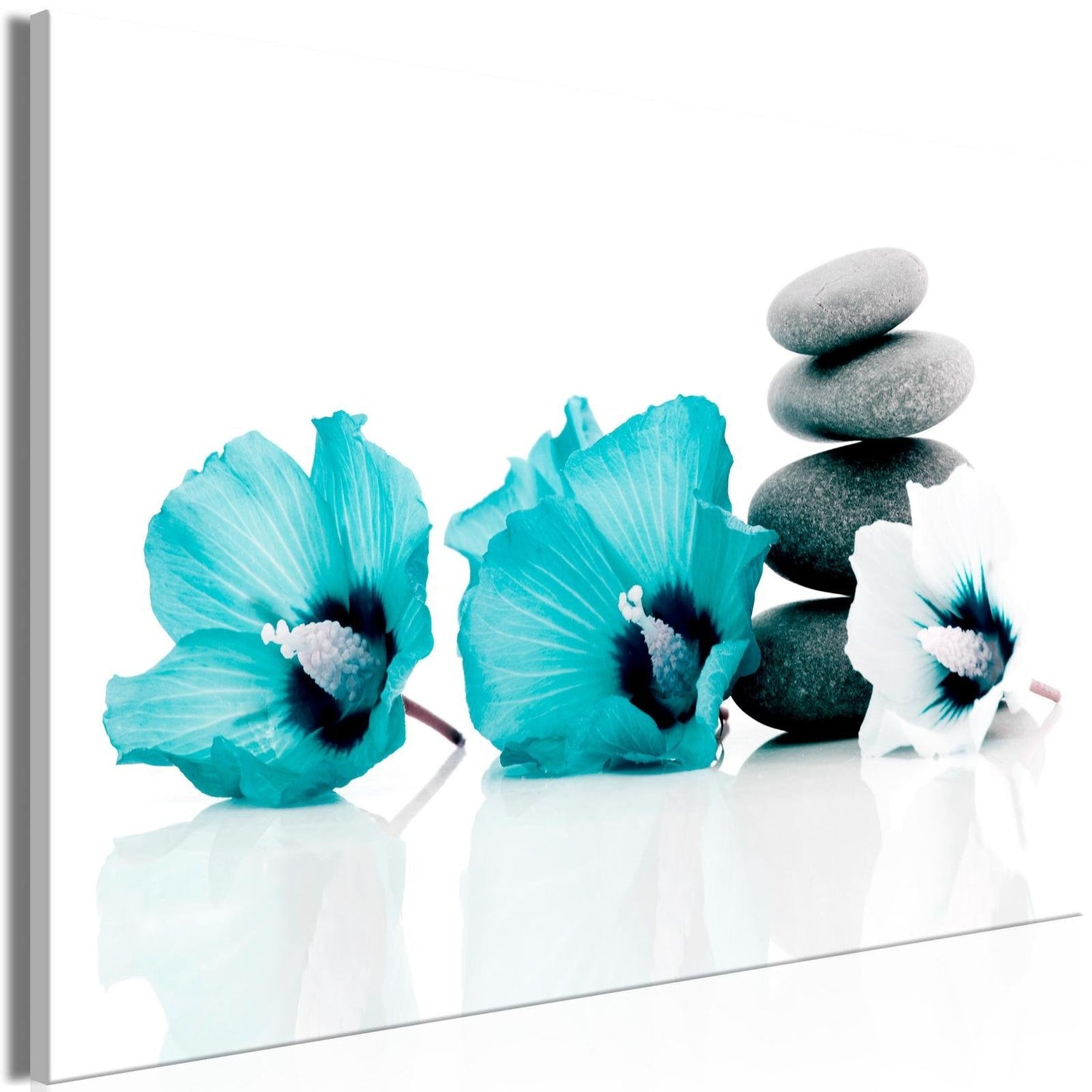 Stretched Canvas Zen Art - Calm Mallow Wide Turquoise-Tiptophomedecor