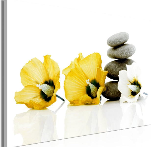 Stretched Canvas Zen Art - Calm Mallow Wide Yellow-Tiptophomedecor