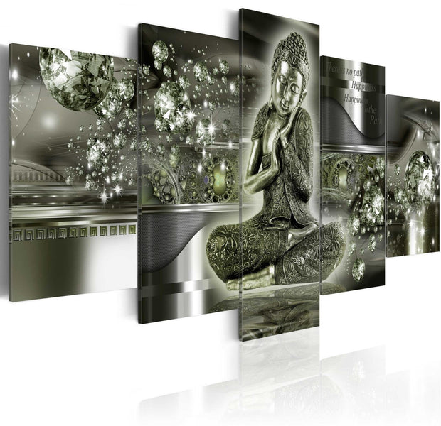 Stretched Canvas Zen Art - Emerald Budda-Tiptophomedecor