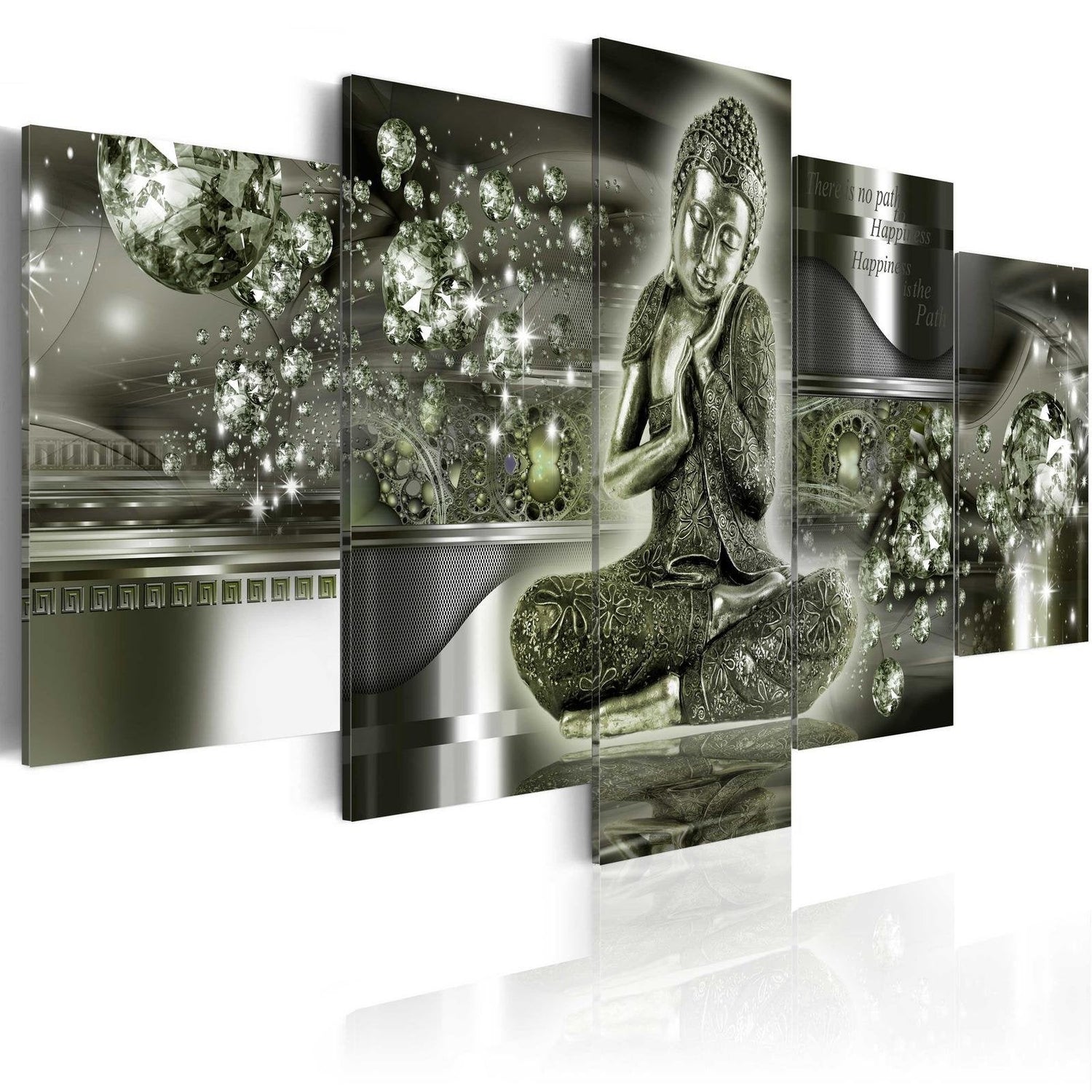 Stretched Canvas Zen Art - Emerald Budda-Tiptophomedecor