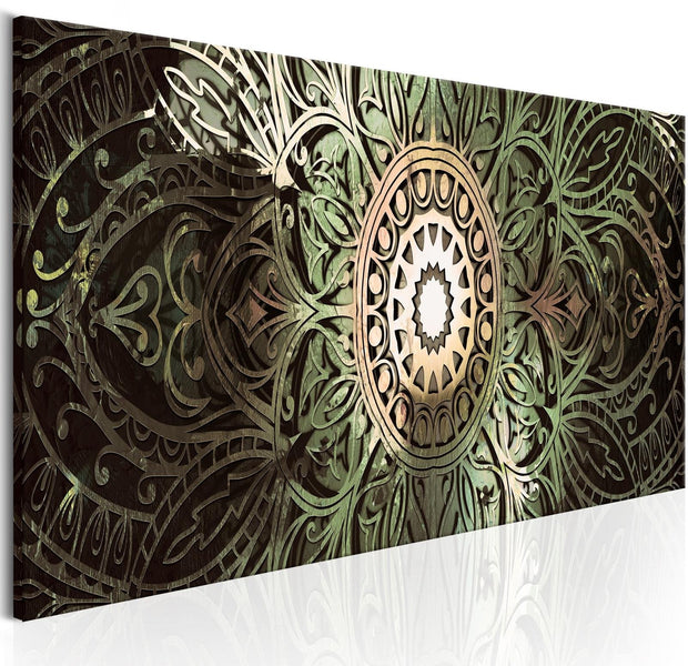Stretched Canvas Zen Art - Emerald Mandala-Tiptophomedecor