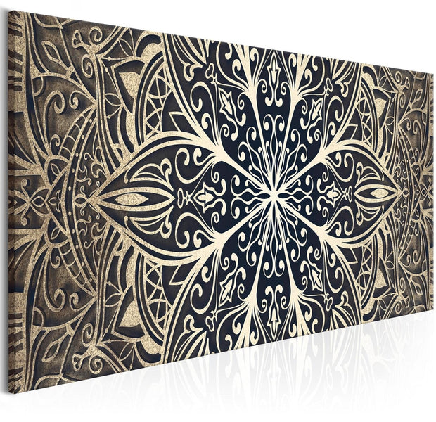 Stretched Canvas Zen Art - Feathers Brown Narrow-Tiptophomedecor