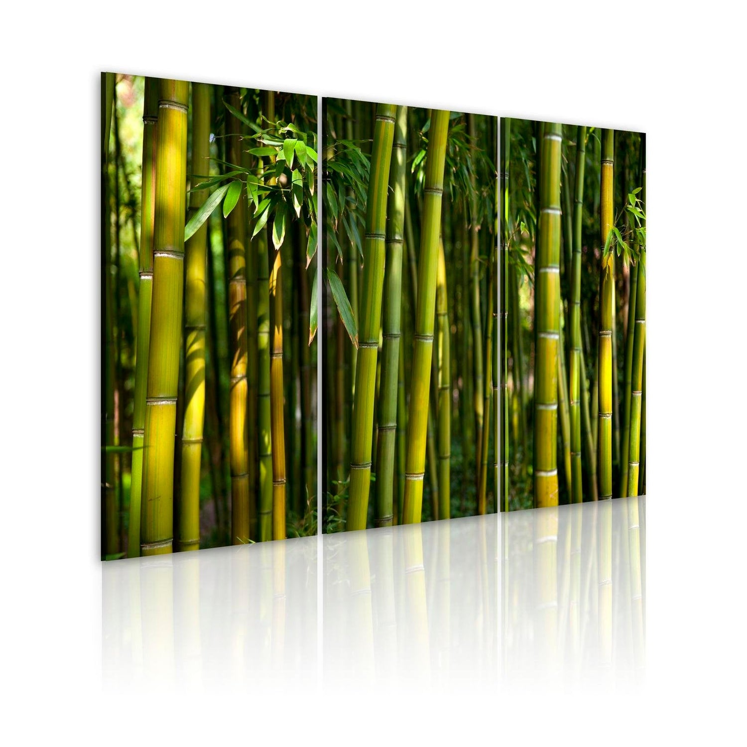 Stretched Canvas Zen Art - Green Bamboo-Tiptophomedecor