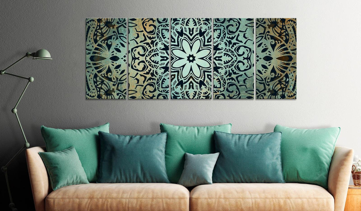 Stretched Canvas Zen Art - Green Mandala-Tiptophomedecor