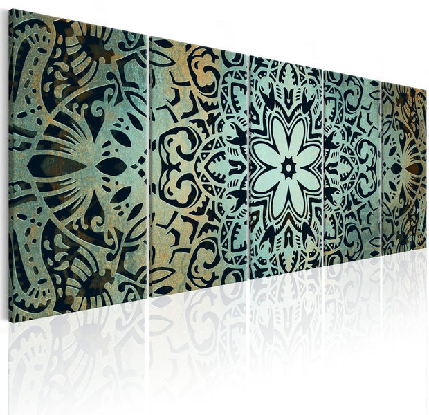 Stretched Canvas Zen Art - Green Mandala-Tiptophomedecor