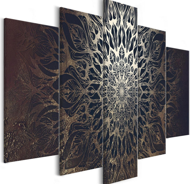 Stretched Canvas Zen Art - Hypnosis Brown Wide-Tiptophomedecor