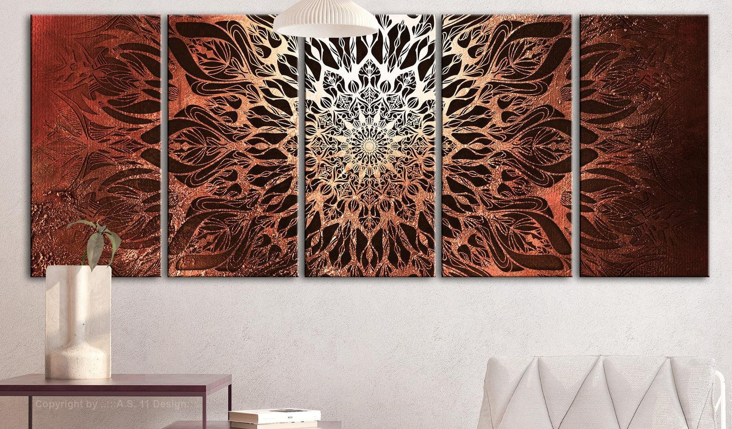 Stretched Canvas Zen Art - Hypnosis Orange Narrow-Tiptophomedecor