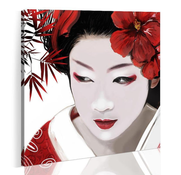Stretched Canvas Zen Art - Japanese Geisha-Tiptophomedecor