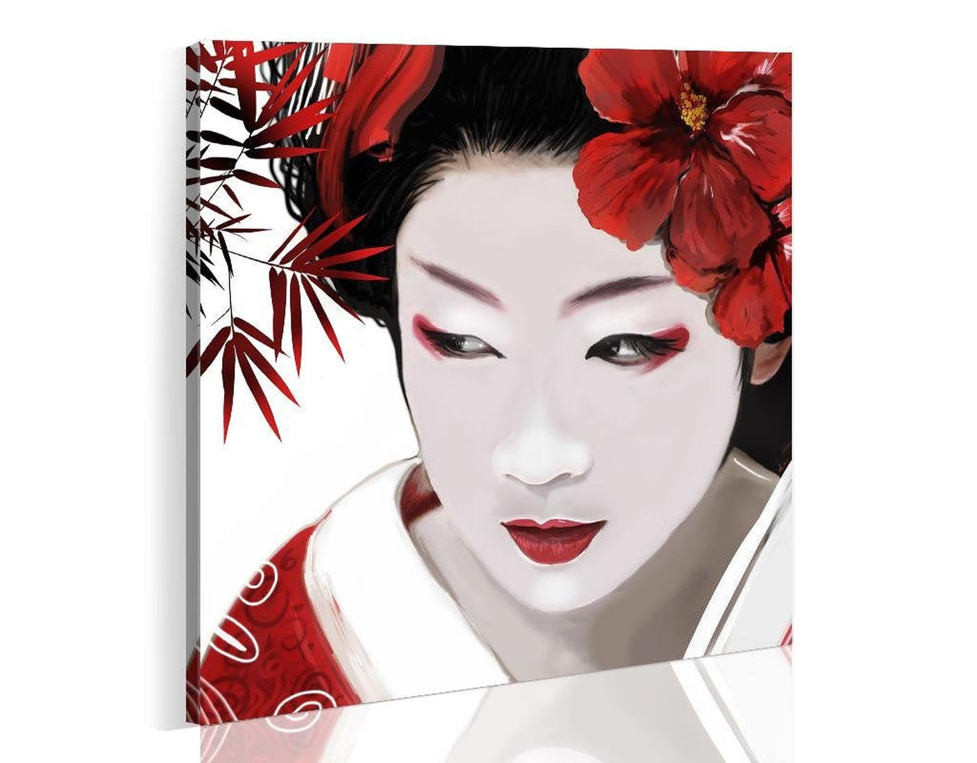 Stretched Canvas Zen Art - Japanese Geisha-Tiptophomedecor