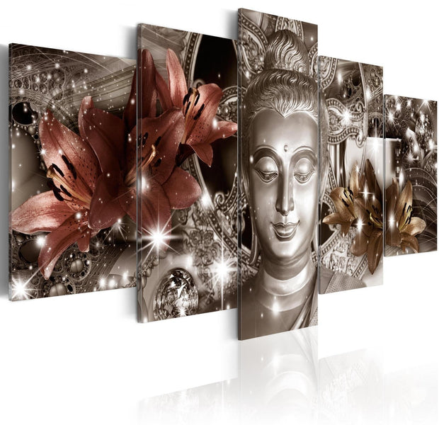 Stretched Canvas Zen Art - Jewel Of Meditation 5 Piece-Tiptophomedecor