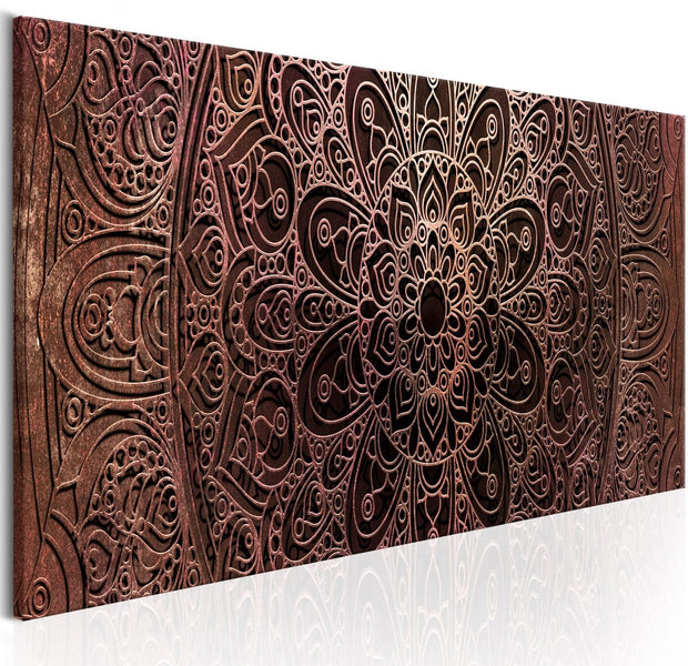 Stretched Canvas Zen Art - Mandala: Amber Silence-Tiptophomedecor