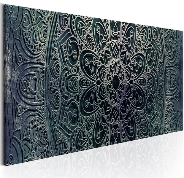 Stretched Canvas Zen Art - Mandala: Malachite Calm-Tiptophomedecor