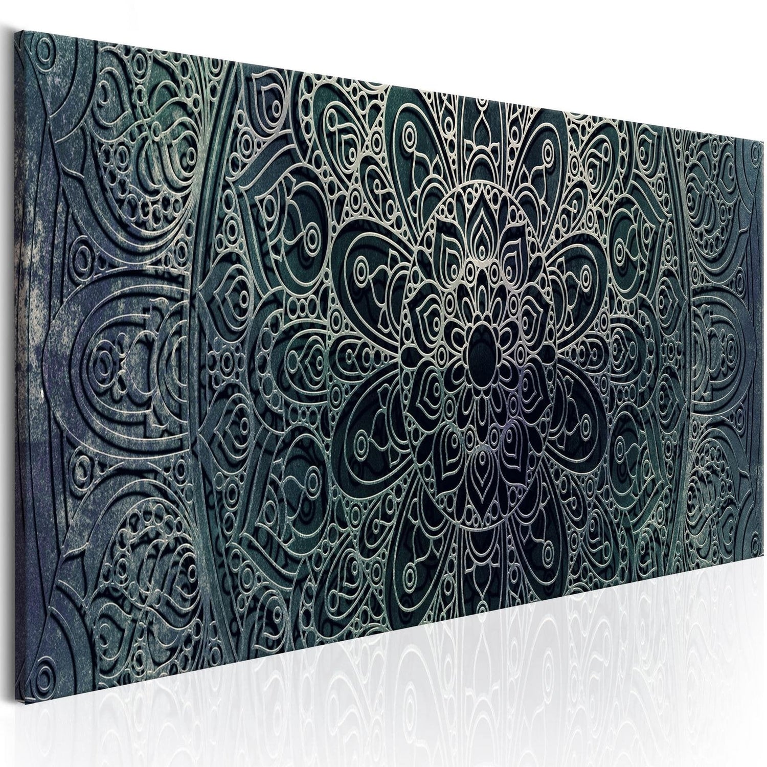 Stretched Canvas Zen Art - Mandala: Malachite Calm-Tiptophomedecor