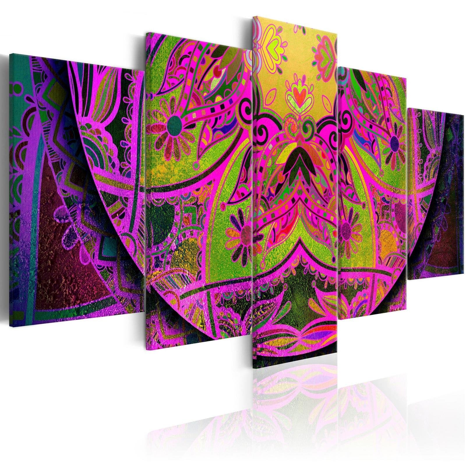 Stretched Canvas Zen Art - Mandala: Pink Power-Tiptophomedecor