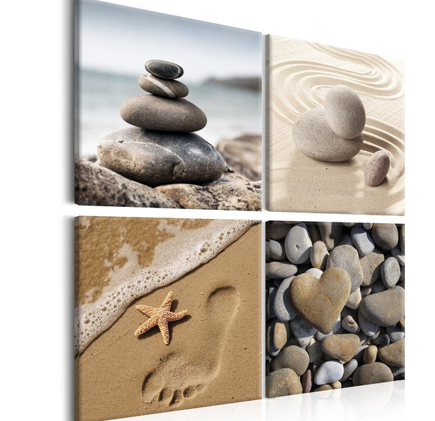 Stretched Canvas Zen Art - Marine Quartet-Tiptophomedecor