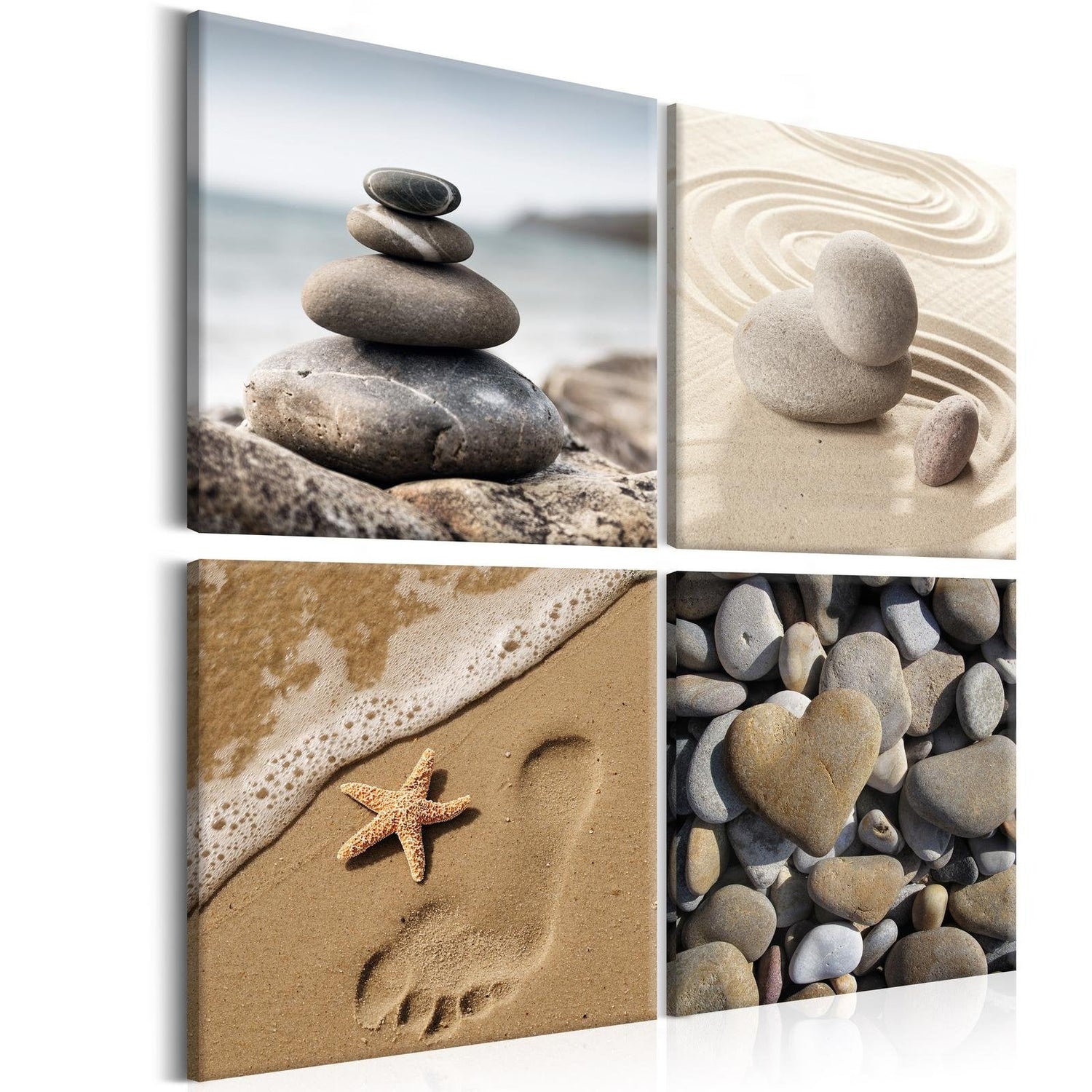 Stretched Canvas Zen Art - Marine Quartet-Tiptophomedecor