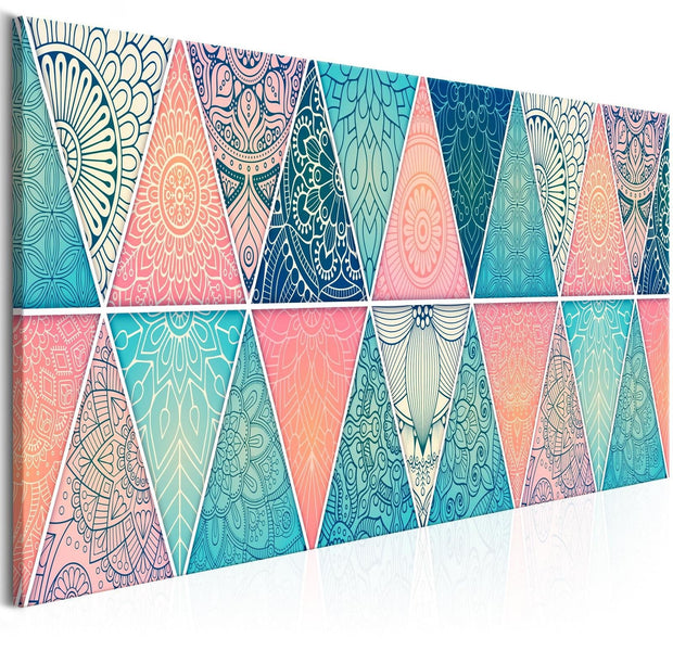 Stretched Canvas Zen Art - Oriental Triangles Narrow-Tiptophomedecor