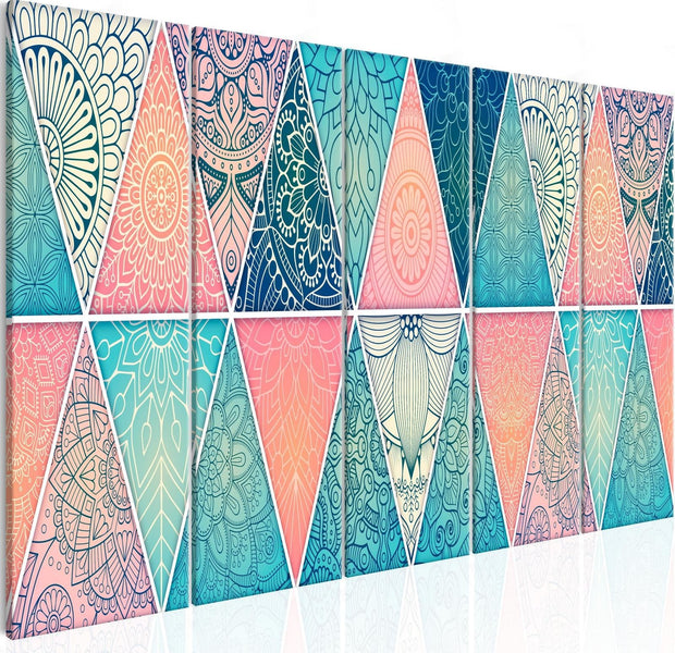 Stretched Canvas Zen Art - Oriental Triangles Narrow-Tiptophomedecor